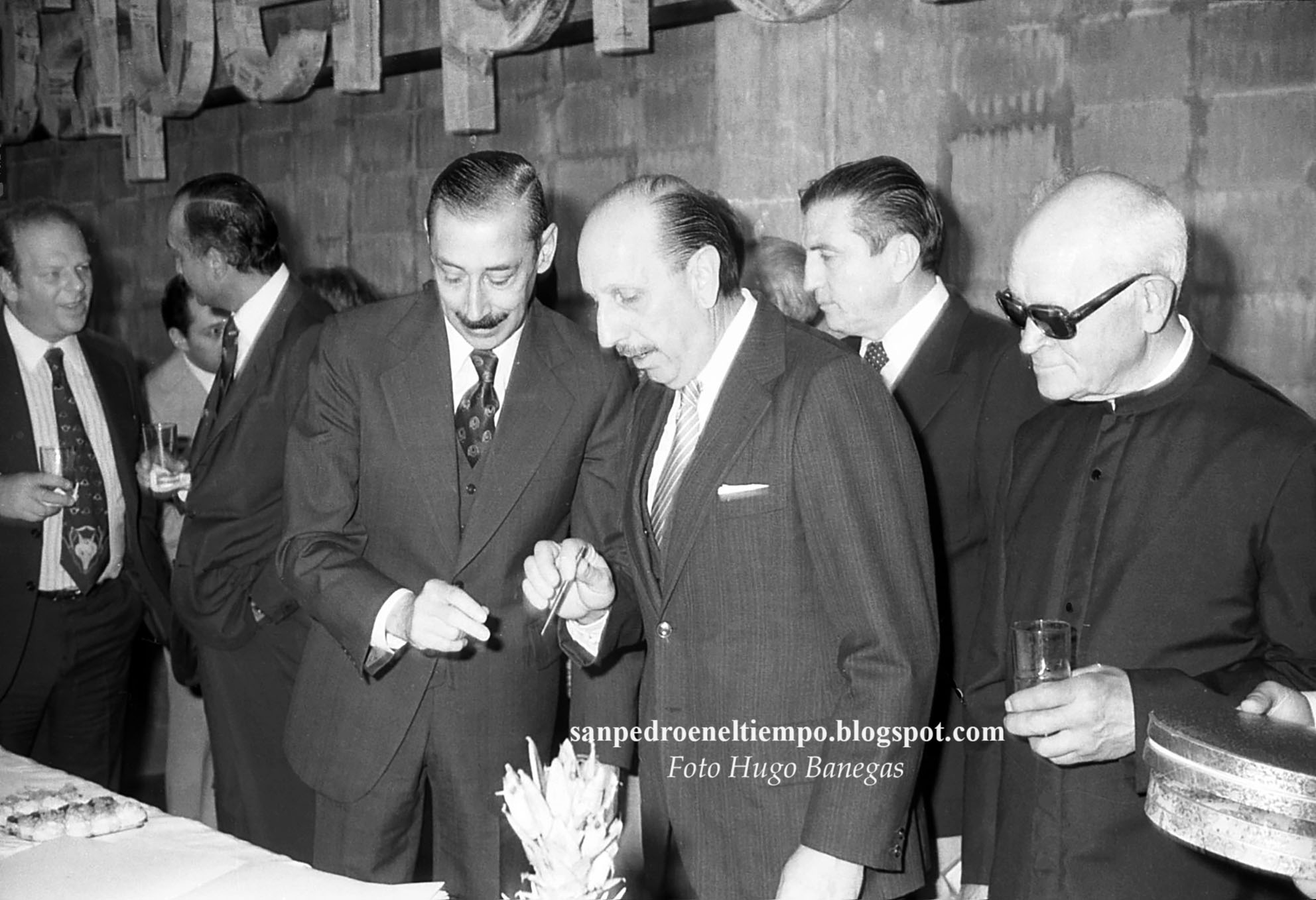 Videla en la inauguración de Papel Prensa en San Pedro, 1978, junto a Mitre, Magnetto y Peralta Ramos
